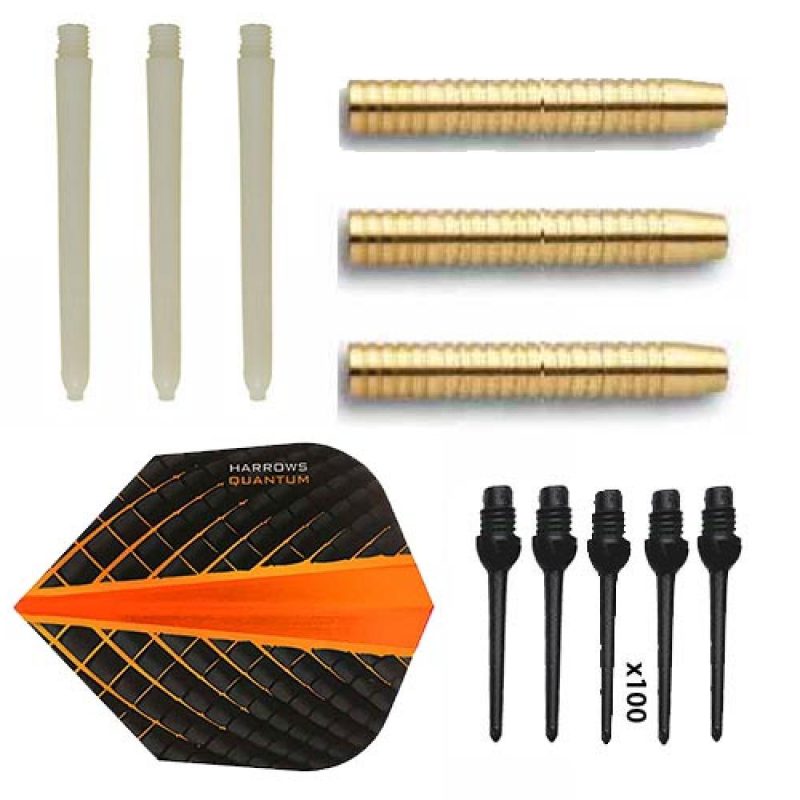 Billaresbalsalobre Pack Juego Dardos Eco Brass 2ba Orange+ 100 puntas - Imagen 2