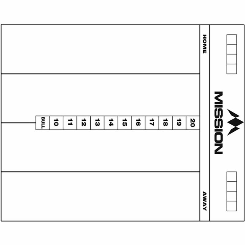 Billaresbalsalobre Pizarra Mission Darts Whiteboard Cricket Blanca MB07 - Imagen 2