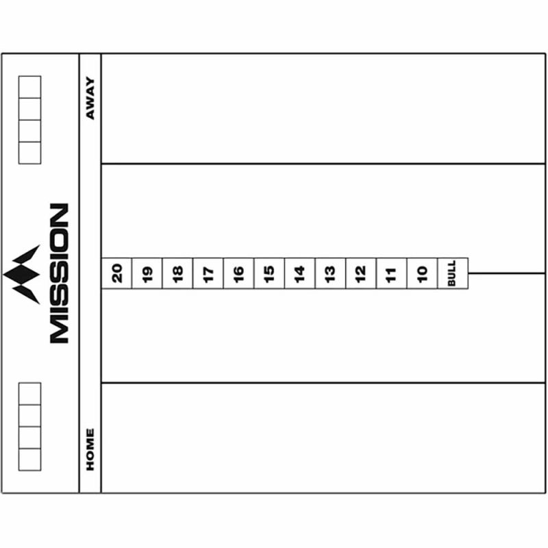 Billaresbalsalobre Pizarra Mission Darts Whiteboard Cricket Blanca MB07 - Imagen 3