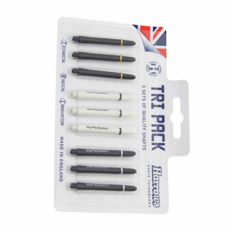 Billaresbalsalobre Cañas Tri Pack Harrows Darts Supergrip Pro Shaft Medium White/Black - Imagen 2