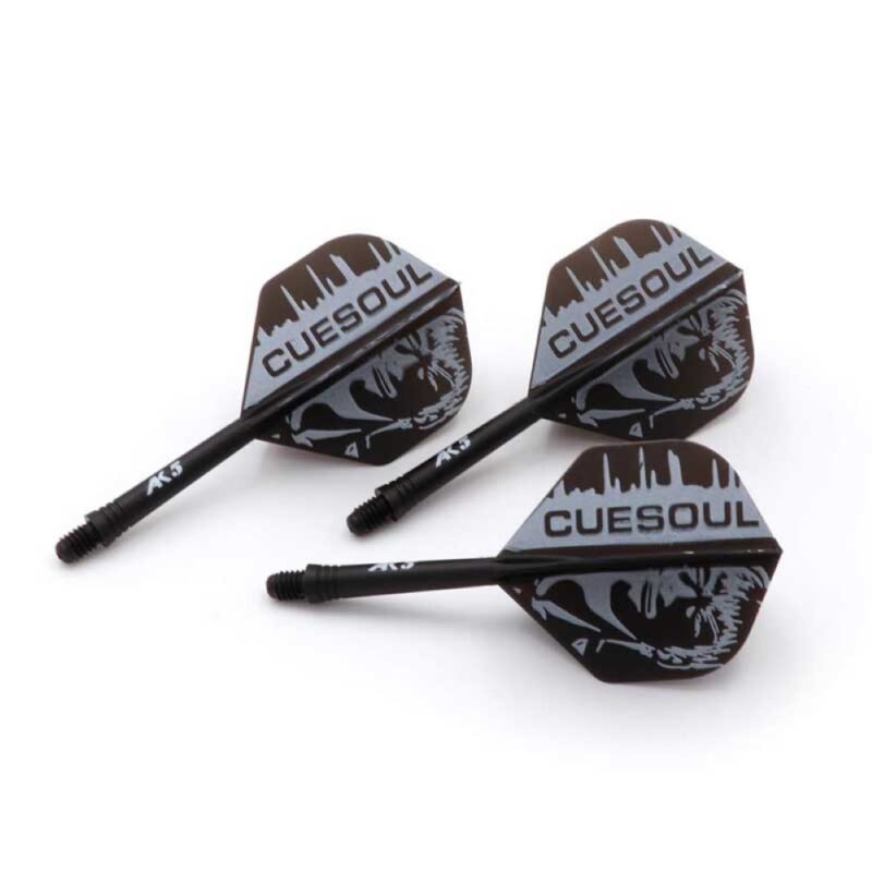 Billaresbalsalobre Plumas Cuesoul Flights AK5 Standard M Cuesoul Logo Black  CSAK-51XSG - Imagen 2