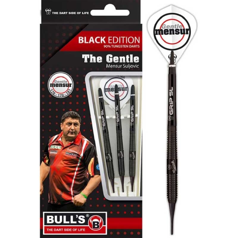 Billaresbalsalobre Dardos Bulls Darts DE Champions Mensur Suljovic Black 90% 18g  19718 - Imagen 2