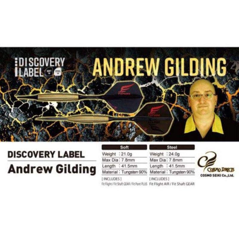 Billaresbalsalobre Dardos Cosmo Darts DISCOVERY LABEL Andrew Gilding 90% 21g - Imagen 5