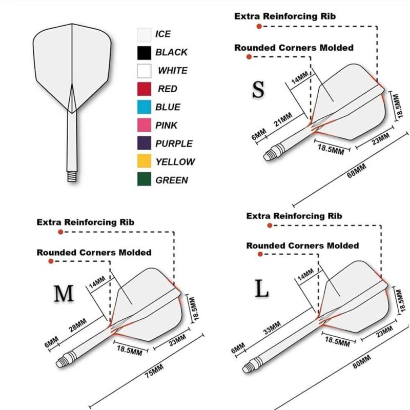 Billaresbalsalobre Plumas Cuesoul Flights AK5 Shape Naranja L  CSAK-510LYS - Imagen 3